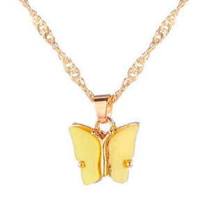 Find Me Cute Butterfly Pendant Necklace Women Simple Alloy Clavicle Necklace 2020 Summer New Jewelry Fashion Accessories